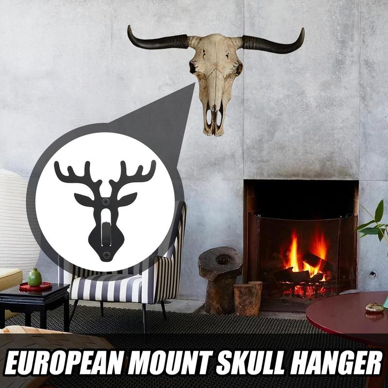 Steel Antler Skull Hooker Holder 6pcs Home Wall Mount Display Easy Installation Multi-Purpose Deer Head Hanger For Goats Bucks