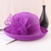 Spring summer hat elegant retro flower pot hat organza women's sun hat curled top hat sun hat tide