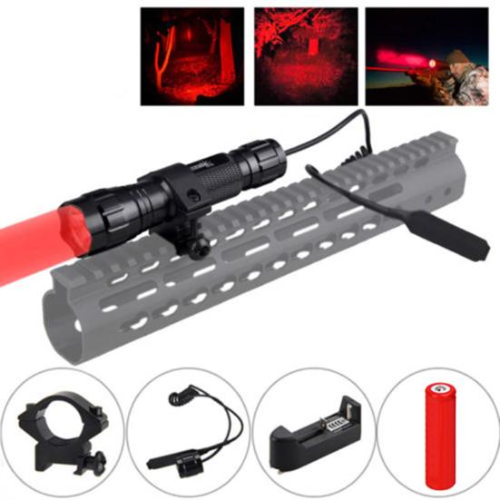 501B Outdoor Tactical Red/Green/White Light Bright LED Hunting Flashlight Torch