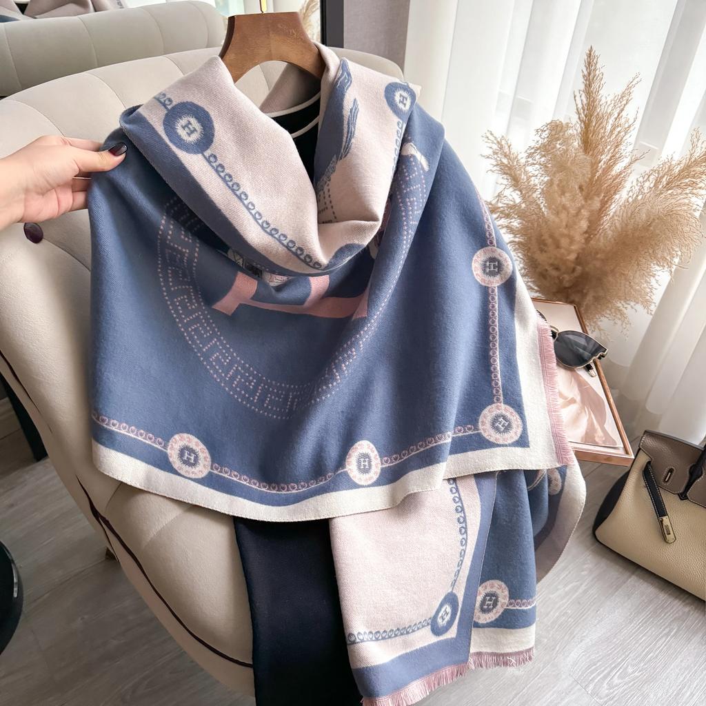 Luxury Winter Cashmere Scarf Women 2025 Design Warm Pashmina Blanket Poncho Scarves Female Carriage Shawl Thick Foulard Bufanda