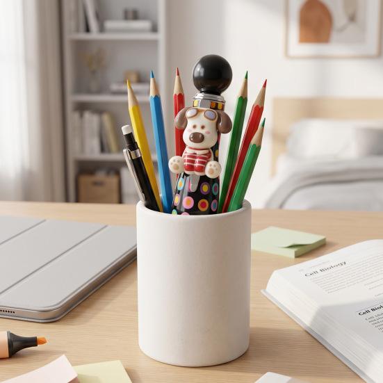Cartoon Retractable Ballpoint Pen for Students Cute Dog Gel Pen