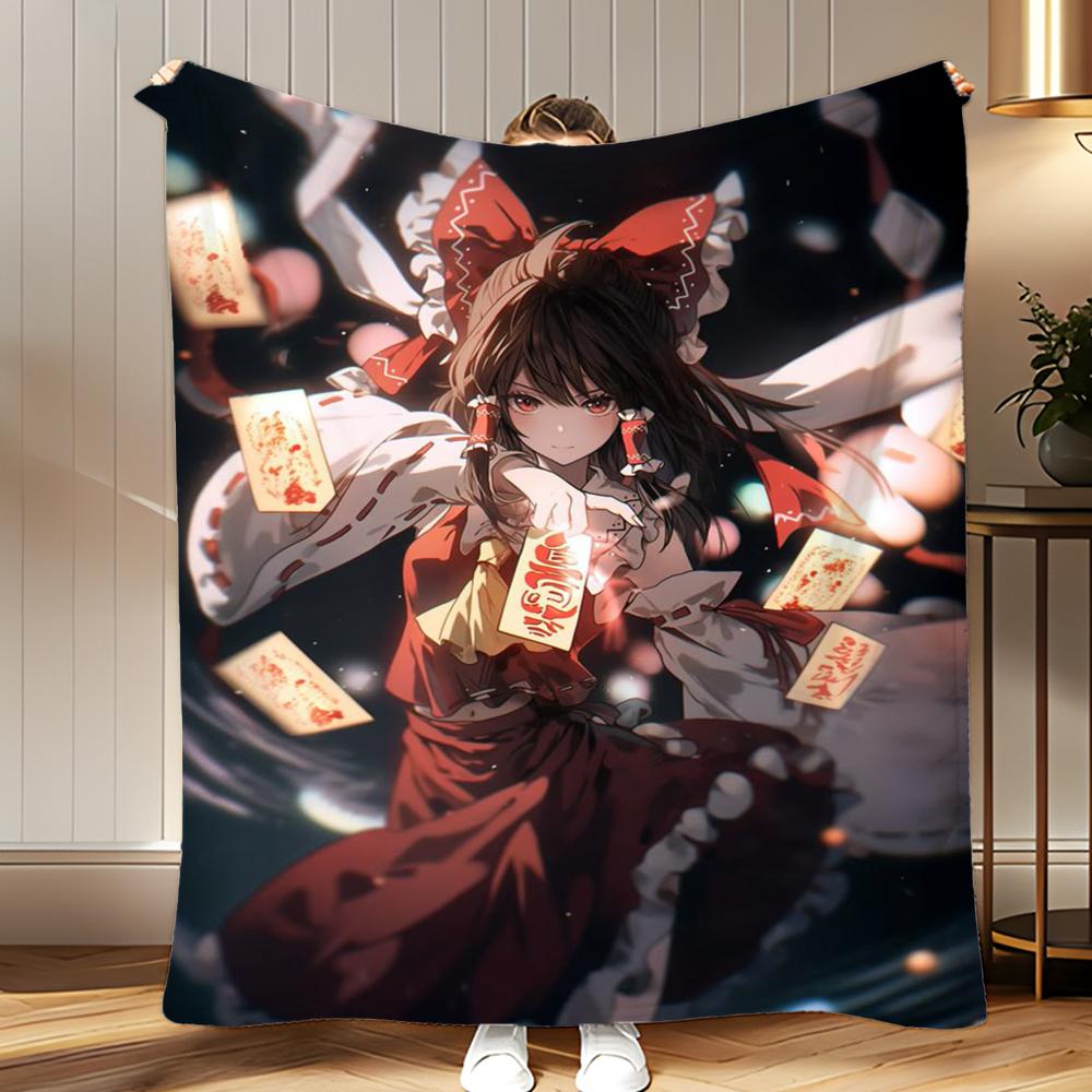 classic game IP The Touhou Project Throw Soft Coral Fleece Blanket 310gsm Fluffy Warm Throw for Sofa Bed Couch Bedroom Decor