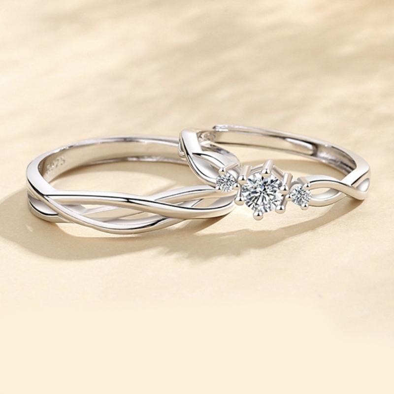 Adjustable Entangled Rings for Trendy Women Eternities Wedding Promise Engagement Jewelry Accessory Casual Wear