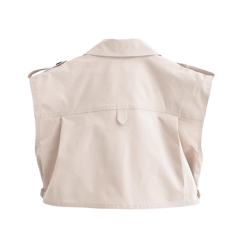 Wiosna 2025 Damski Europejski i Amerykański Styl Zapinany Zestaw Kulotów i Krótkiej Kamizelki