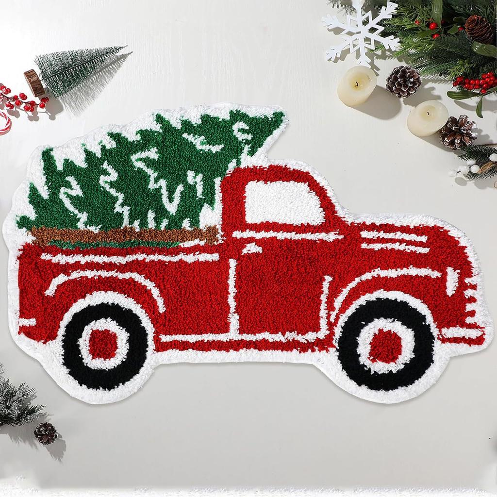 Christmas Cartoon Series Doormat Soft, Warm and Non-Slip Bathroom Mat Bedroom Entrance Rug Bedside Carpet Home Decor