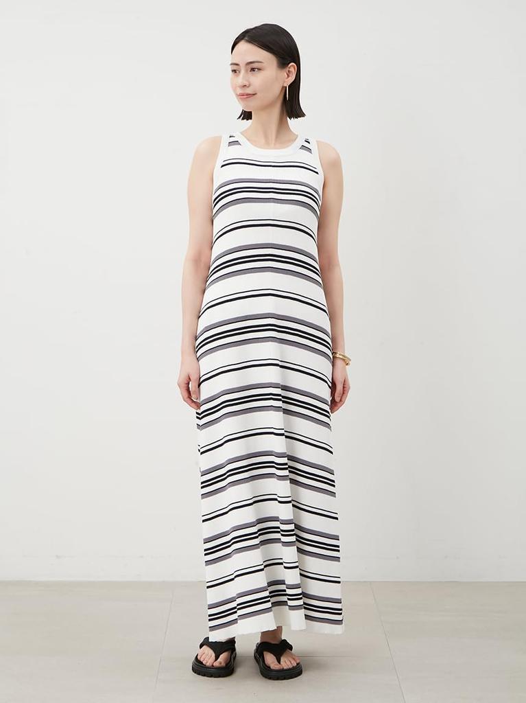 Mira Owen Border Crew Neck American Knit 09WNO252062 Women's Dress,