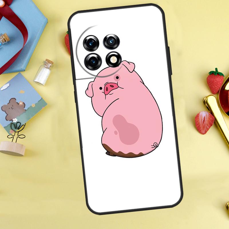 Cute PINK Kawai Pig Case For OnePlus 12R 10R 13R 13T 15 13 12 11 10 9 10T 8T Nord CE 5 2 3 4 Lite N20 N30 Cover