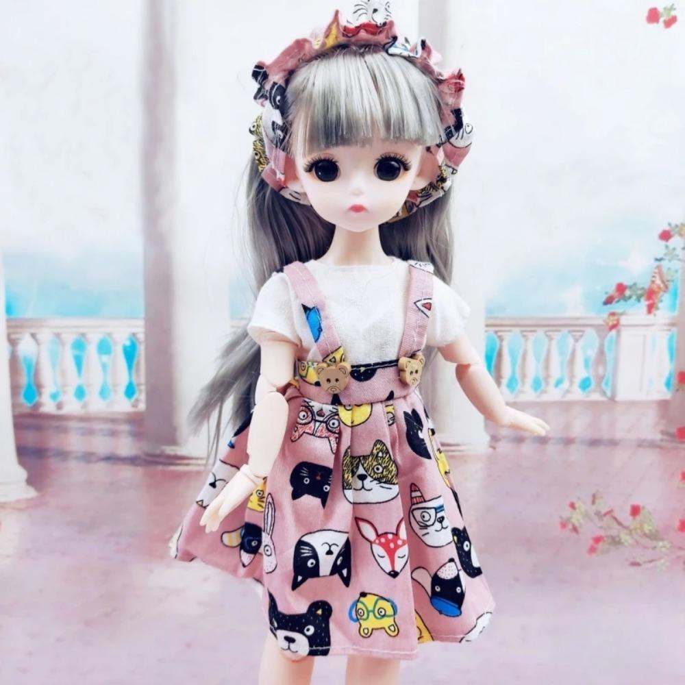 Oblečení pro 1/6 BJD panenku Roztomilé šaty Sukně Pokrývka hlavy 30cm Princezna Panenka Ležérní Kostým Oblečení Doplňky pro panenky Dívka DIY Hračka Dárky
