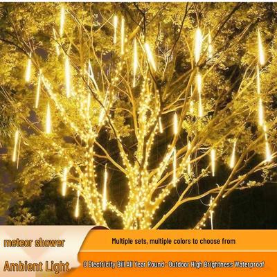 Solar-Powered LED Meteor Shower Lights for Outdoor Decoration