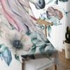 Eucalyptus Leaves And Unicorn Chiffon Sheer Curtains For Living Room Bedroom Decoration Window Tulle Curtains Drapes