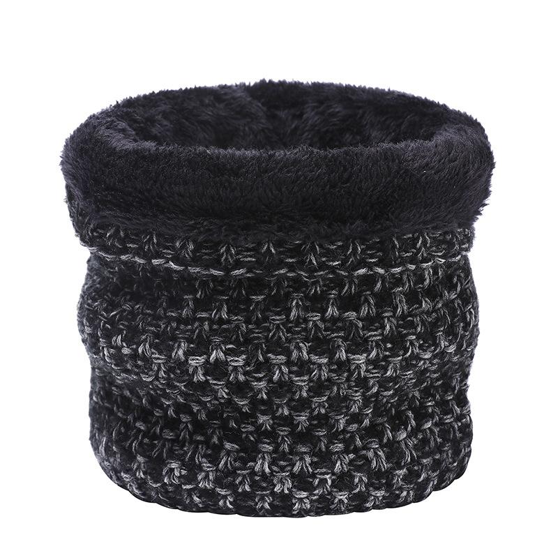 New men's velvet cold-proof neck cover, thickened warm scarf in autumn and winter, solid color versatile knitted scarf for women