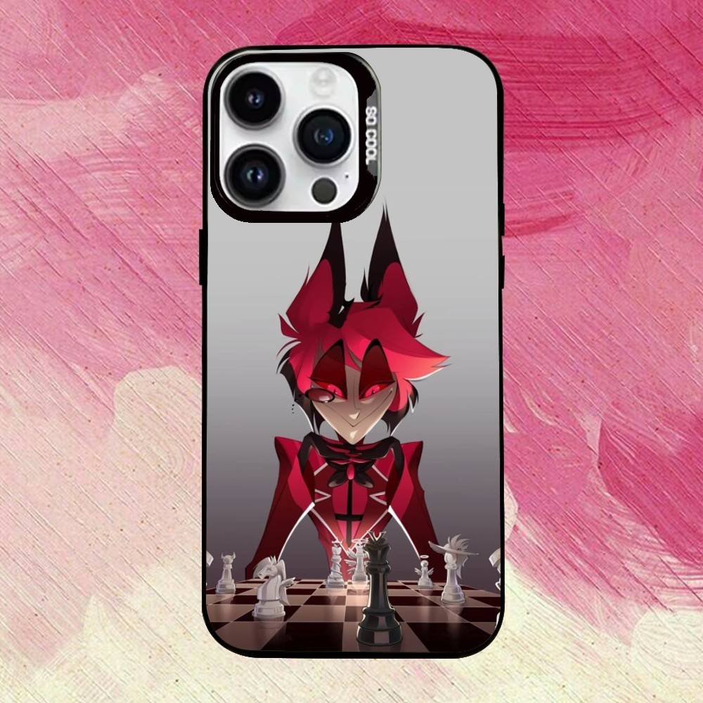 H-Hazbin H-Отель A-Аластор Чехол для телефона для iPhone 17,16,15,14,13,12,11 Plus,Pro Max,XS,Цветной Серебряный Позолоченный Внутренний Чехол iPhone16promax