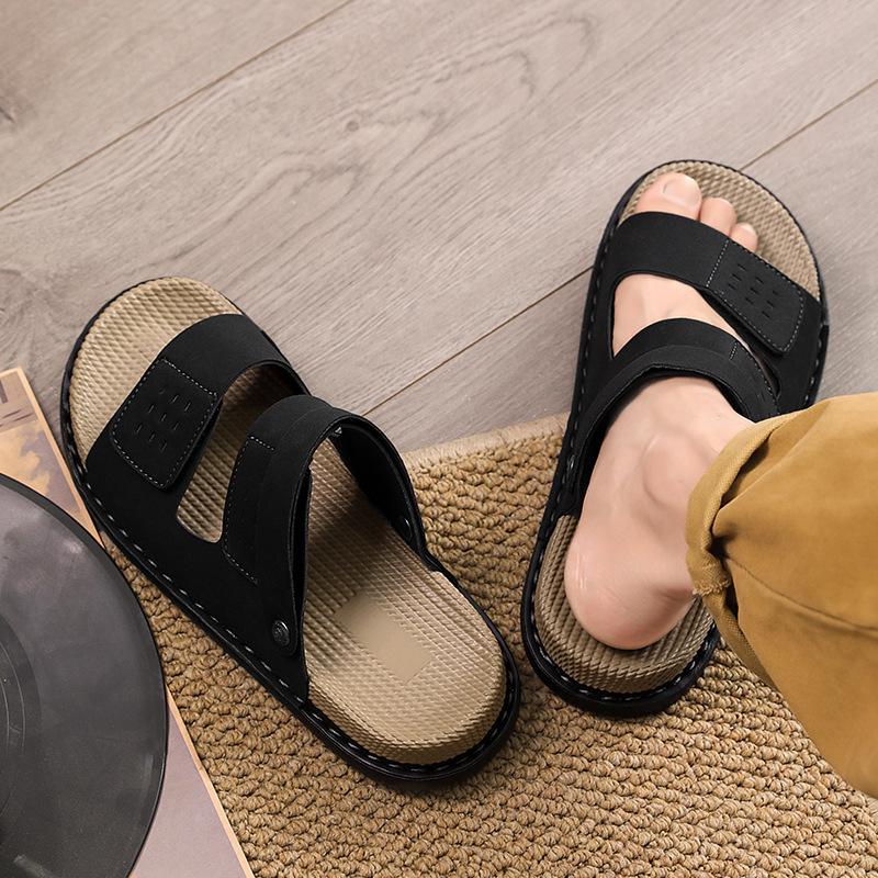 Slippers Men Wear All-match Thick-soled Foot Slippers In Summer, Wear Deodorant Beach Driving Cool Slippers