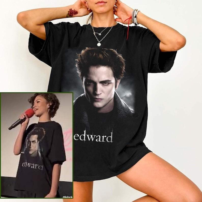 Edward Cullen Unisex T-shirt, Zendaya Wearing Edward Cullen Shirt, Twilight Movie Tee M