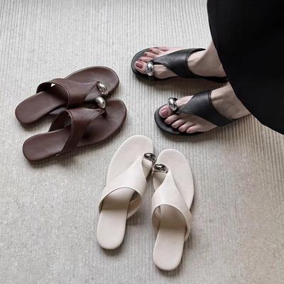 Outdoor Flip-Flops Sommer Zehensteg Damen Hausschuhe Schlicht Weiche Sohle Fett Strandurlaub Badeschuhe Bequeme Damenschuhe