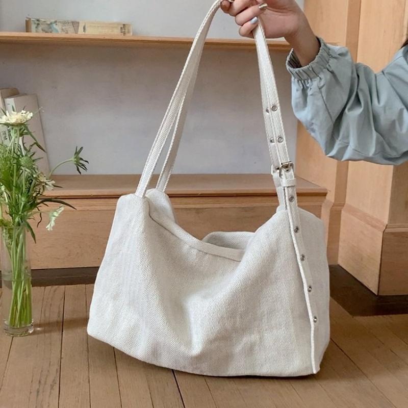 Large Capacity Canvas Tote Bags 2026 New College Student Class Commuting Shoulder Crossbody Bags