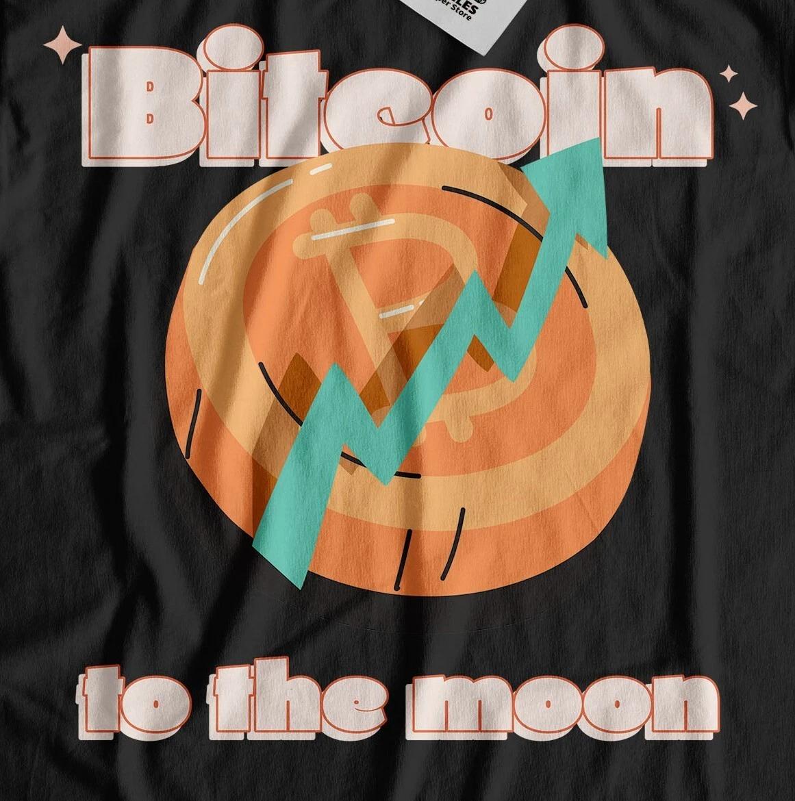 Bitcoin To The Moon! Unisex Funny Bitcoin HODL T-Shirt Cryptocurrency Gifts 4XL