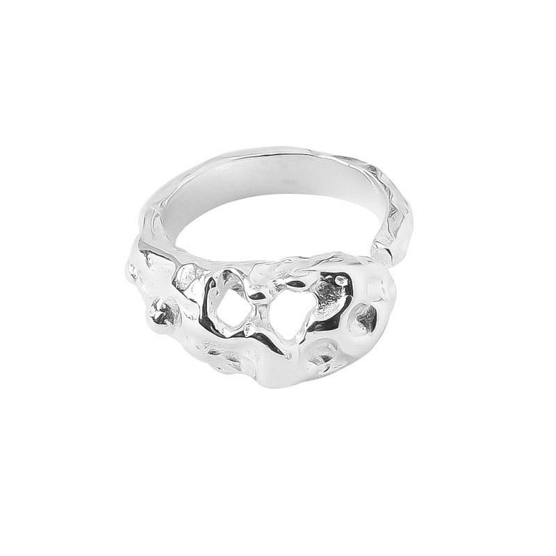 Textured Hollowed Chic 925 Sterling Silver Ring Timeless Korean Fashion Jewelry For Women