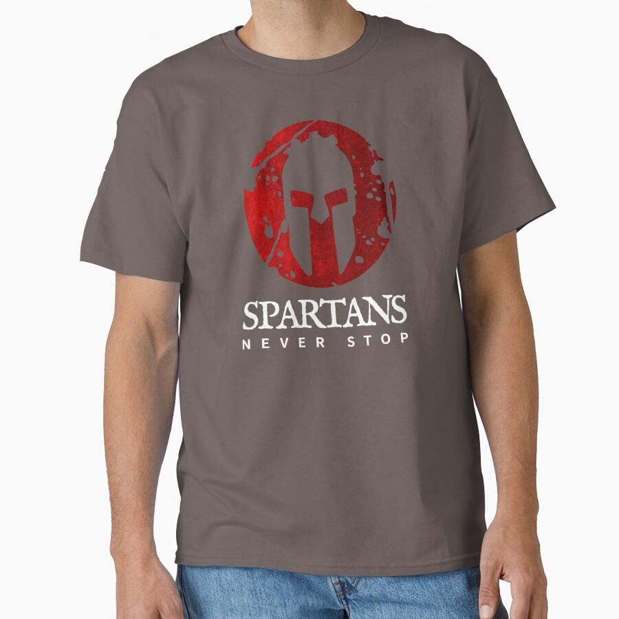 Spartans Never Stop Spartan warrior helmet ancient greece this is sparta T Shirt for men Large size Adult tops S-6XL