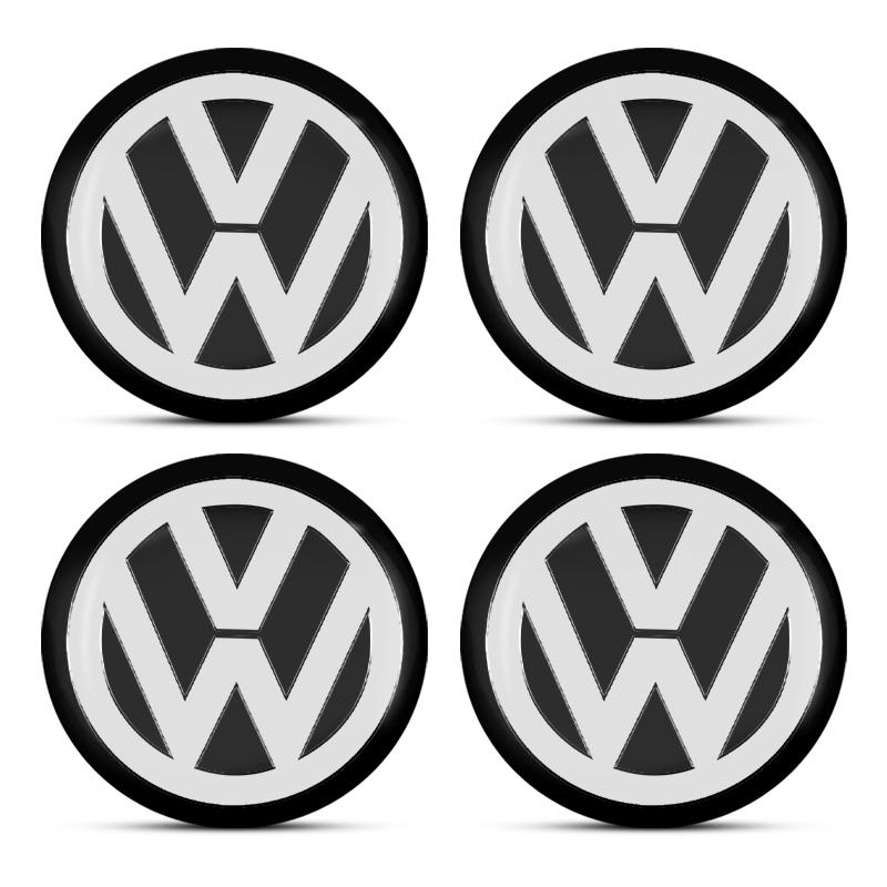 4pcs 56MM Car Wheel Center Hub Cap Logo Stickers Rim Cover Emblem Decal For Volkswagen Golf-7 4 5 6 CC T-ROC Sharan Passat B5 6 7 Polos Tiguan
