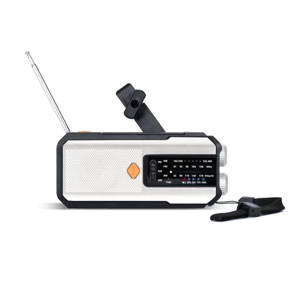 Solar-Powered Hand-Crank Multifunction Emergency Radio with Flashlight