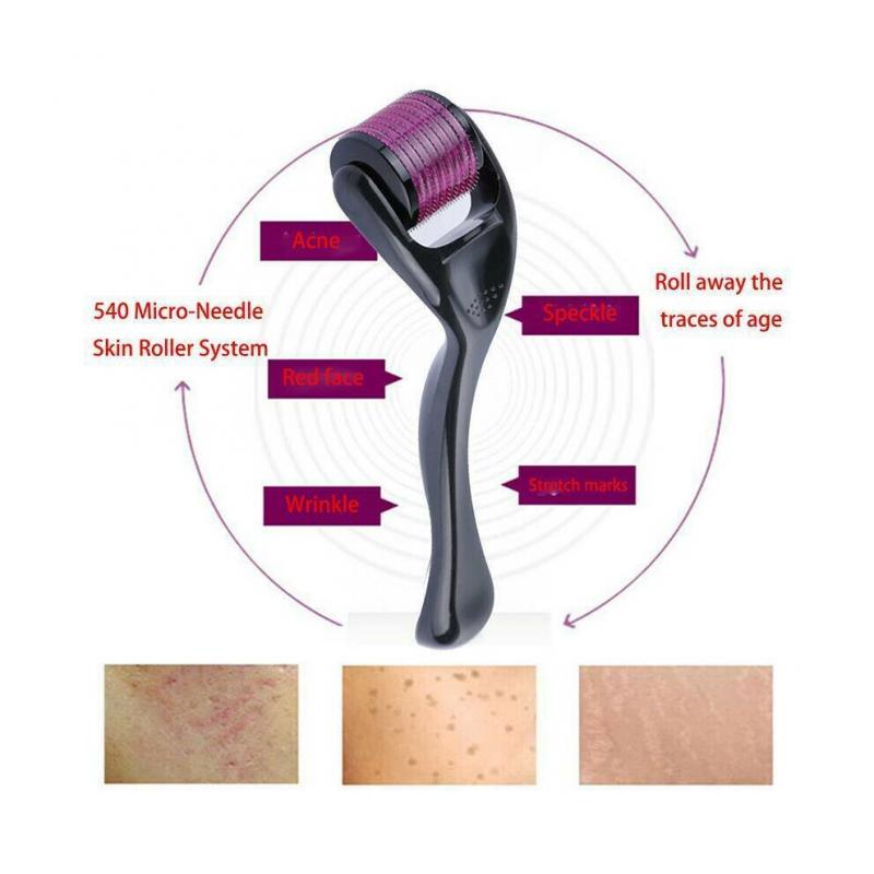 (0.75mm) 540 Titanium Micro Needle Derma Roller Hair Beard Regeneration Growth Skin Care
