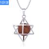 Metallbur uthulet Melkaba Natural Crystal Bead Fluorite Agate Anheng Halskjede