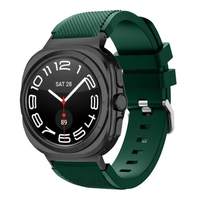 Silicone Strap For Samsung Galaxy Watch Ultra 2026 47mm Stripe Texture Replacement Band For Samsung Watch 8/8 Classic Accessory