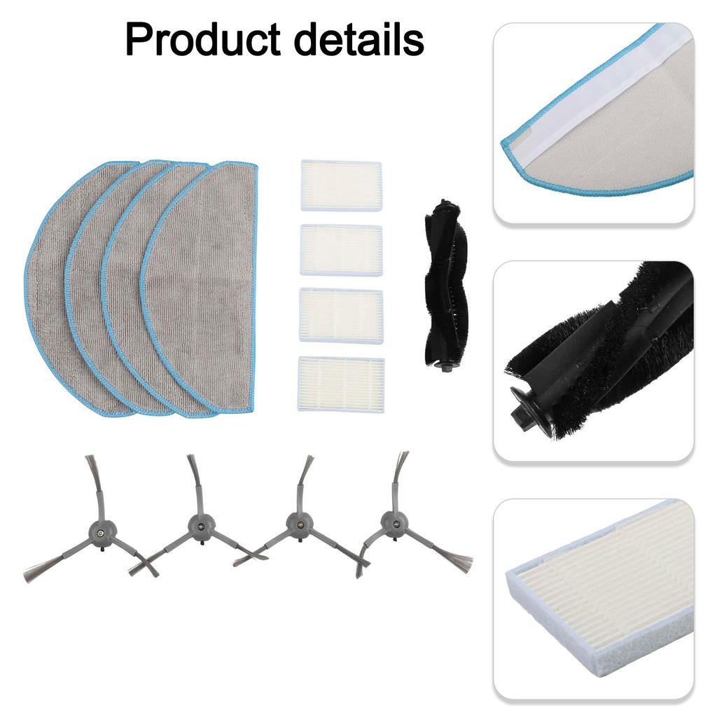 1 Set Main Side Brush Filter For Lydsto R1D Edge / For Roidmi Eve For Rook Svacuum Cleaner Accessories Kits Replacement Parts