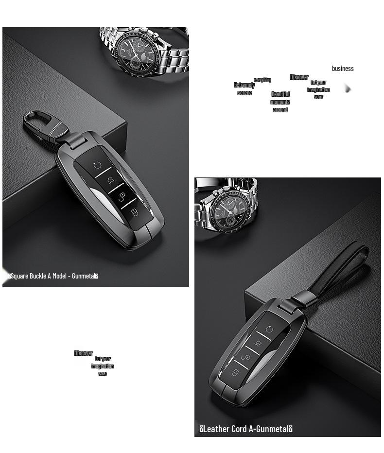 BYD Aluminum Alloy Car Key Case for Qin Pro, Song Pro, Tang, Han - Creative Metal Shell Cover