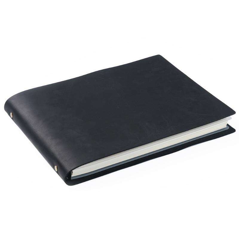 Personalized Loose-Leaf Hardcover Leather A4 Diary Planners Organizer Binder Customizable Journal Notebook чёрный