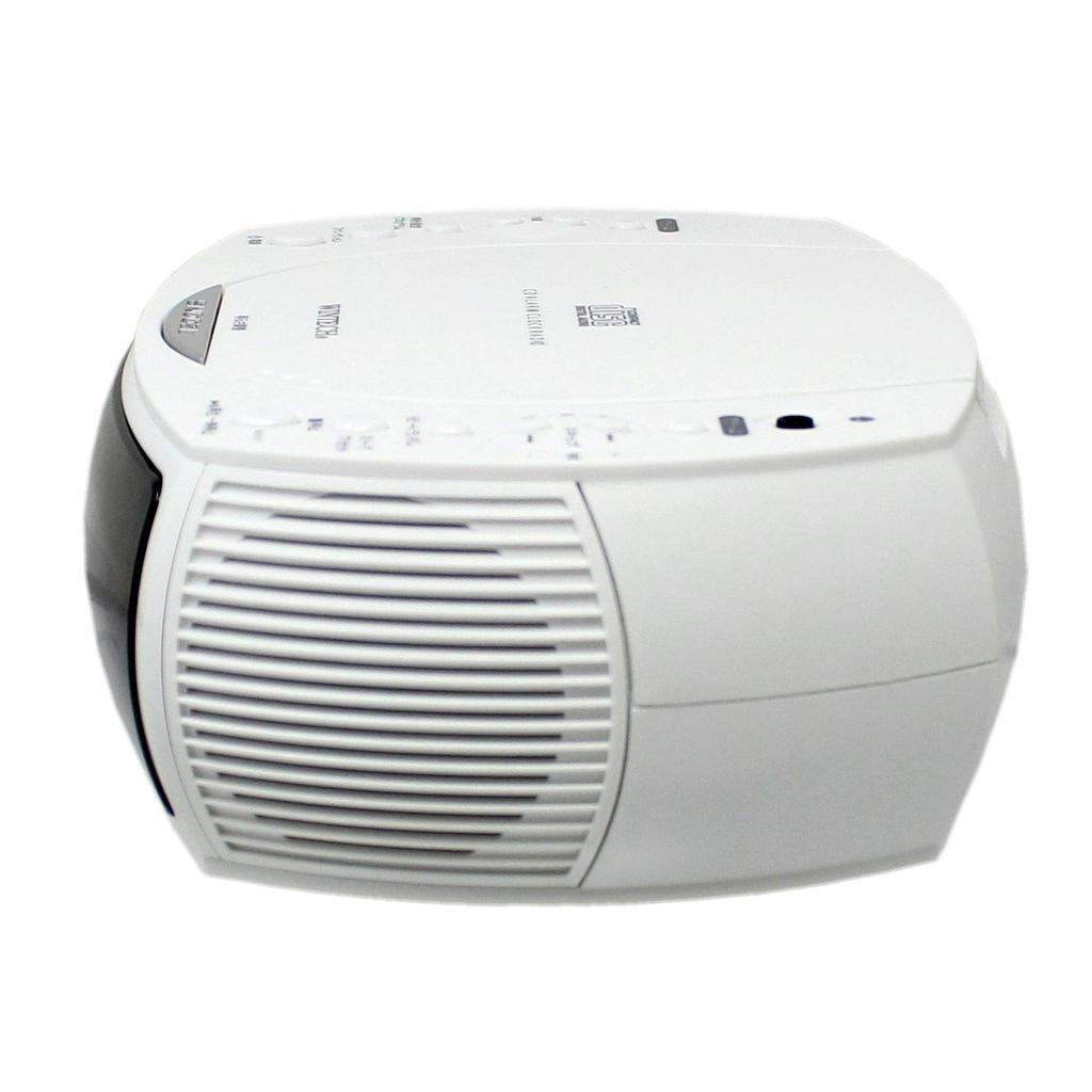 WINTECH CD Clock Radio (FM Wideband Compatible) White with Dual Alarm Function CDC-220