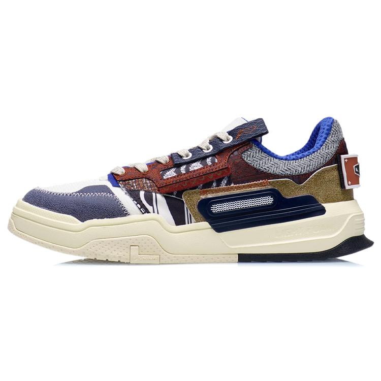 New LiNing Geek Geek Reflective Lightweight Wear Resistant Slip Resistant Breathable Low Top Skateboard Shoes Umber AGCR119-4