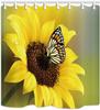 Rustic Sunflowers Shower Curtain Butterfly Country Floral Polyester Fabric Bathroom Decor Bath Curtains Accessories With Hooks