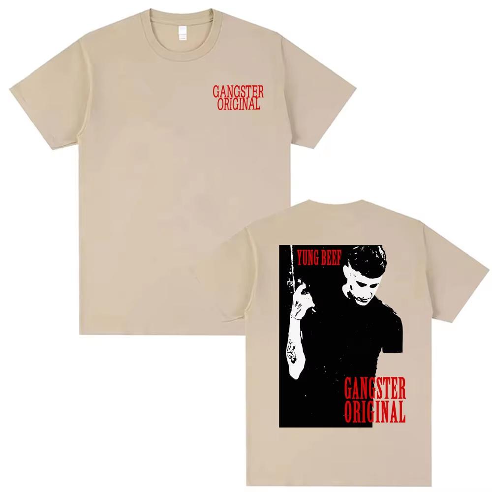 Rapper Yung Beef Ganster Original Merch T-Shirts Herren Kleidung reine Baumwolle Kurzarm Oberteil Harajuku Hip Hop High Street T-Shirt