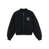 MLB New York Yankees Logo Short Flight Cotton Jacket Women Jackets Black 3FJPB0254-50BKS