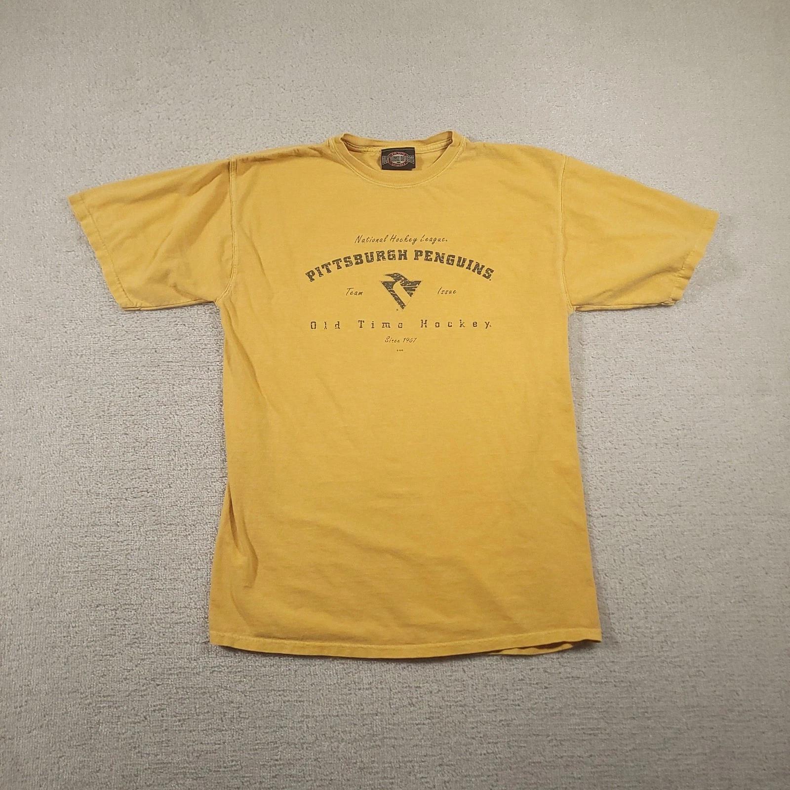 

Pittsburgh Penguins Shirt Mens Large Yellow NHL Hockey Graphic Tee T-Shirt 160