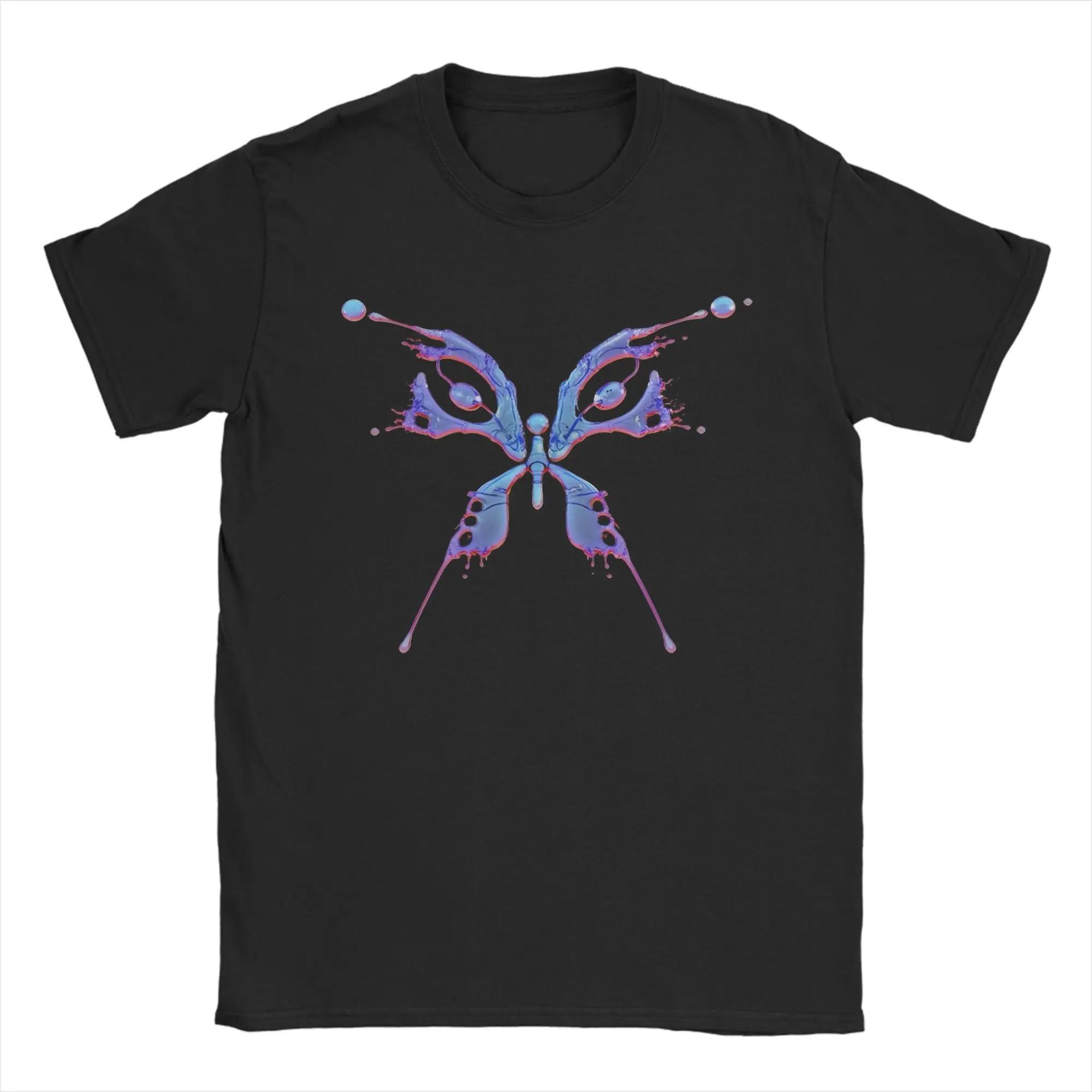 

Splatter Butterfly Graphic Unisexs Cotton TShirt Round Neck Short Sleeve Breathable Tee S