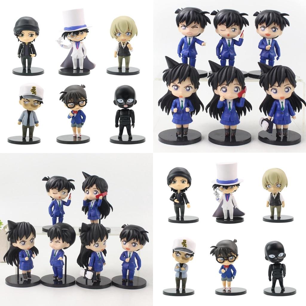 Cute Detective Conan Q Version Figures Set Of 6 Desk Display Cake Topper Home Decoration