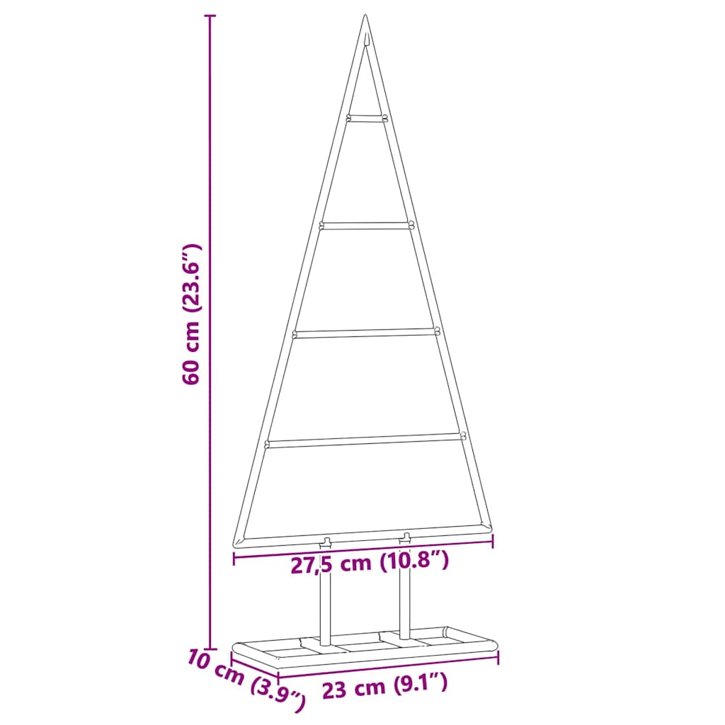 Metal Christmas Tree Gold 60 cm Powder Coated Steel