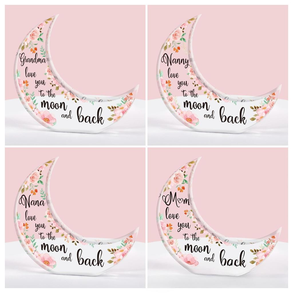 1 Piece Moon Shaped Acrylic Desktop Decoration Engraved Acrylic Ornament  Creative Design, Suitable for Festivals Birthday Gifts