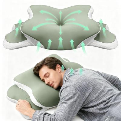 Oreiller Cervical en Mousse à Mémoire Support Cervical Orthopédique pour Dormeurs sur le Côté et sur le Dos Soulagement de la Douleur Contour Ergonomique Cadeau de Noël