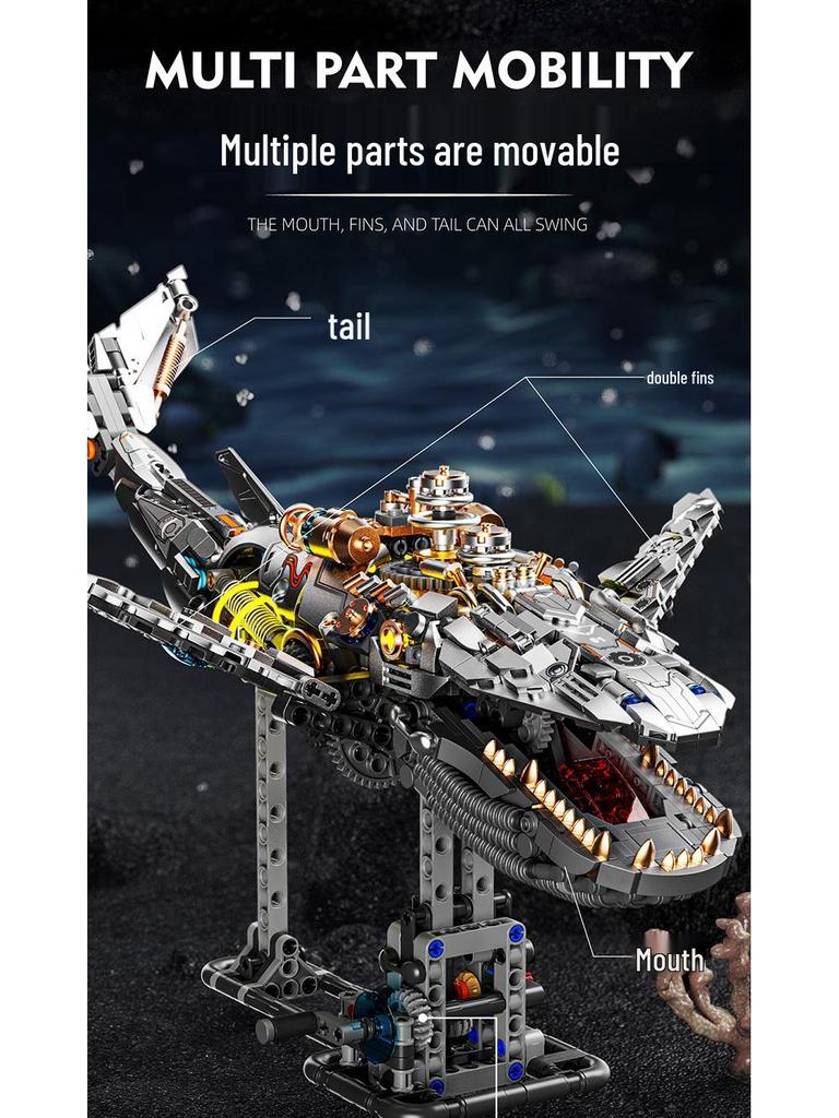 Cross-Border Compatible Lego Bricks: Mechanical Whale Assembly Model - Building Blocks Toy for Boys