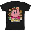 Camiseta Preta Infantil Kirby Circle of Food