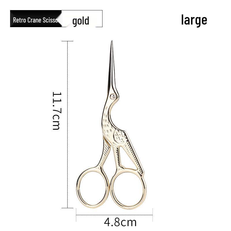 Large Crane Scissors for Handicraft, Tea Ceremony, and Thread Cutting - Vintage Stainless Steel.