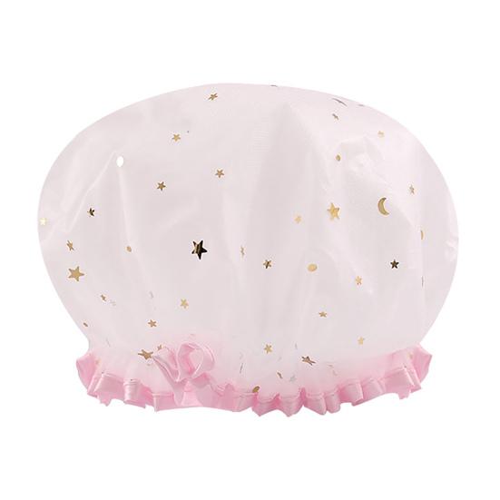 Bath Hat Star Pattern Double Layer PVC Kids Shower Shampoo Cap for Bathroom