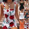 Women 2022 Summer Sleeveless Sexy Dress Suspender Skirt Printing Waist Tight Dress