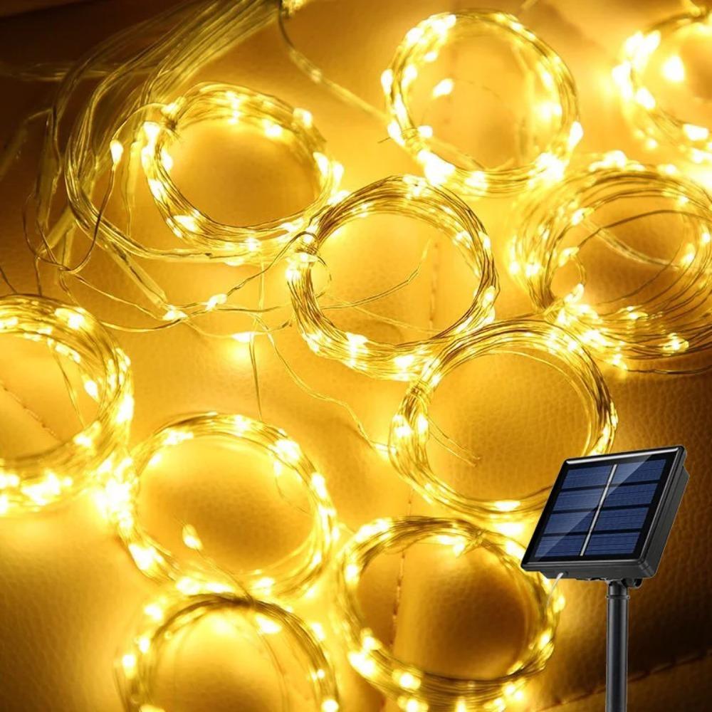 Solar Curtain Light LED Outdoor Waterproof 300leds Garland Decor String Lights Yard Christmas Fairy Wedding Party Terrace Garden