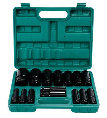 New Self Deep Socket Wrench Impact Hexagonal Shaft Tool DIY Inch Socket Set of 15 with Storage Case Included Drive Angles Long Socket 8mm 10mm 12mm