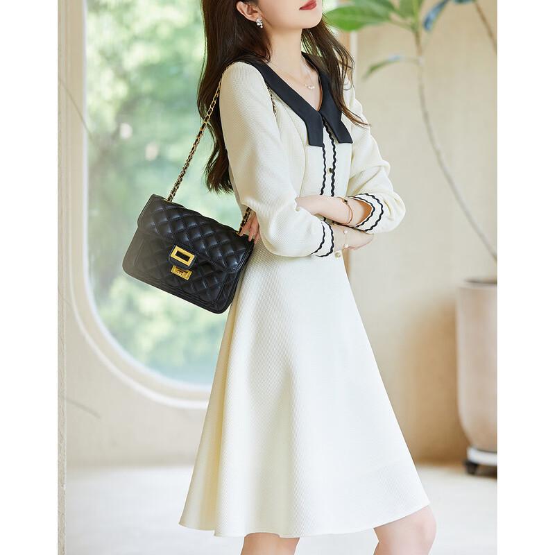 Demana Elegant Plaid V-Neck A-line Midi Dress XL